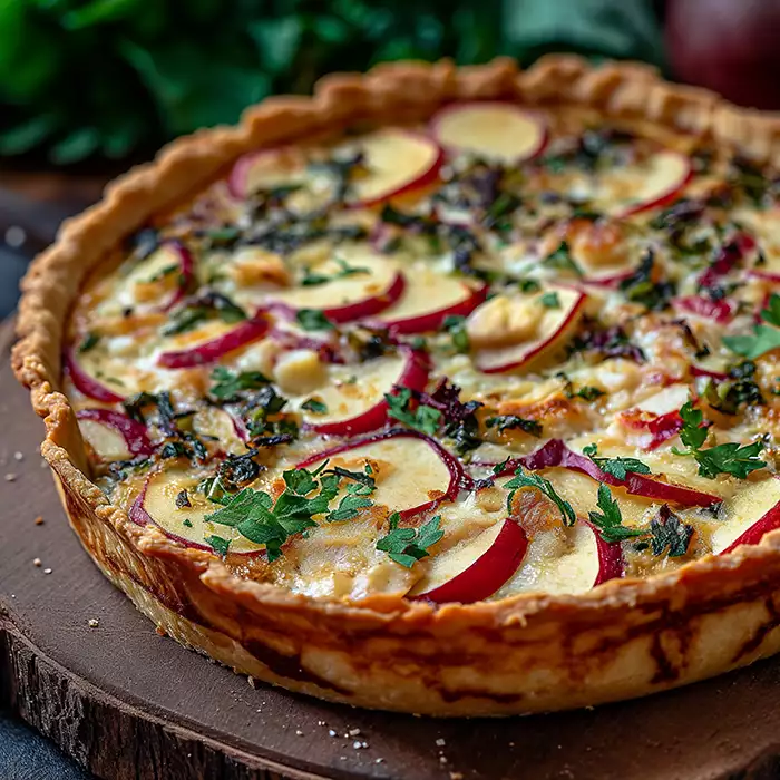 Tarte flambée pommes calvados