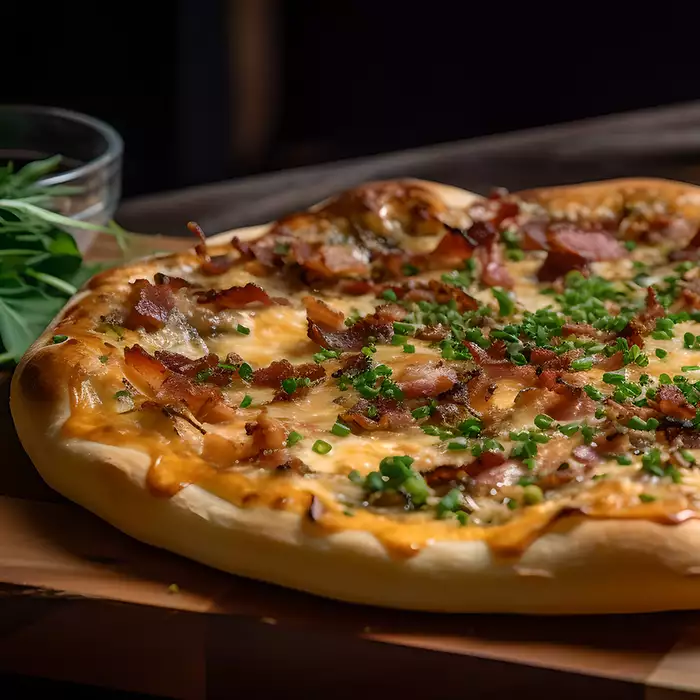 Tarte flambée forestière gratinée